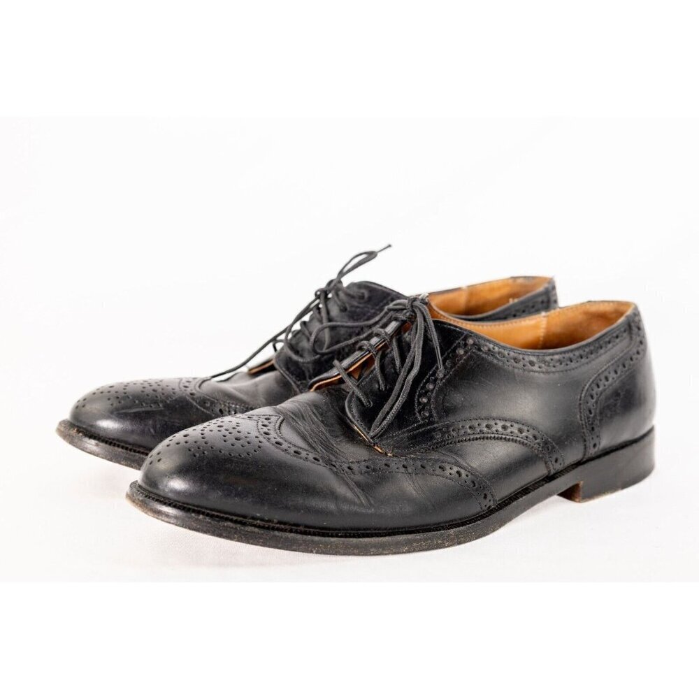 Cole Haan Vintage Green Label Wingtip Oxford Black Dress Shoe Mens 11
